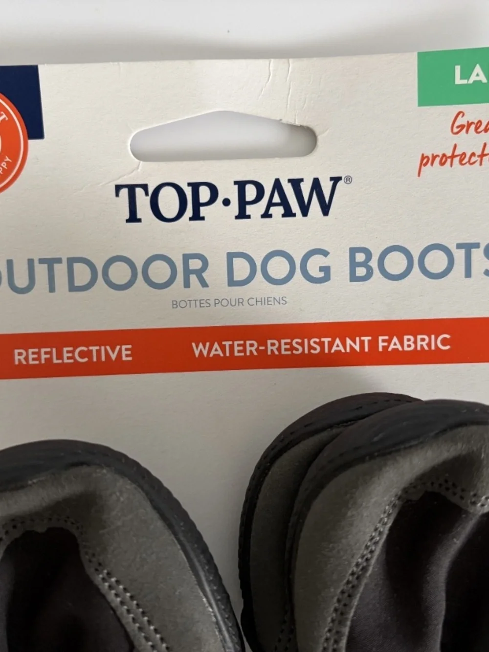NWT Top Paw Dog Boots Large Black Reflective Water Resistant Outdoor Paw Protect